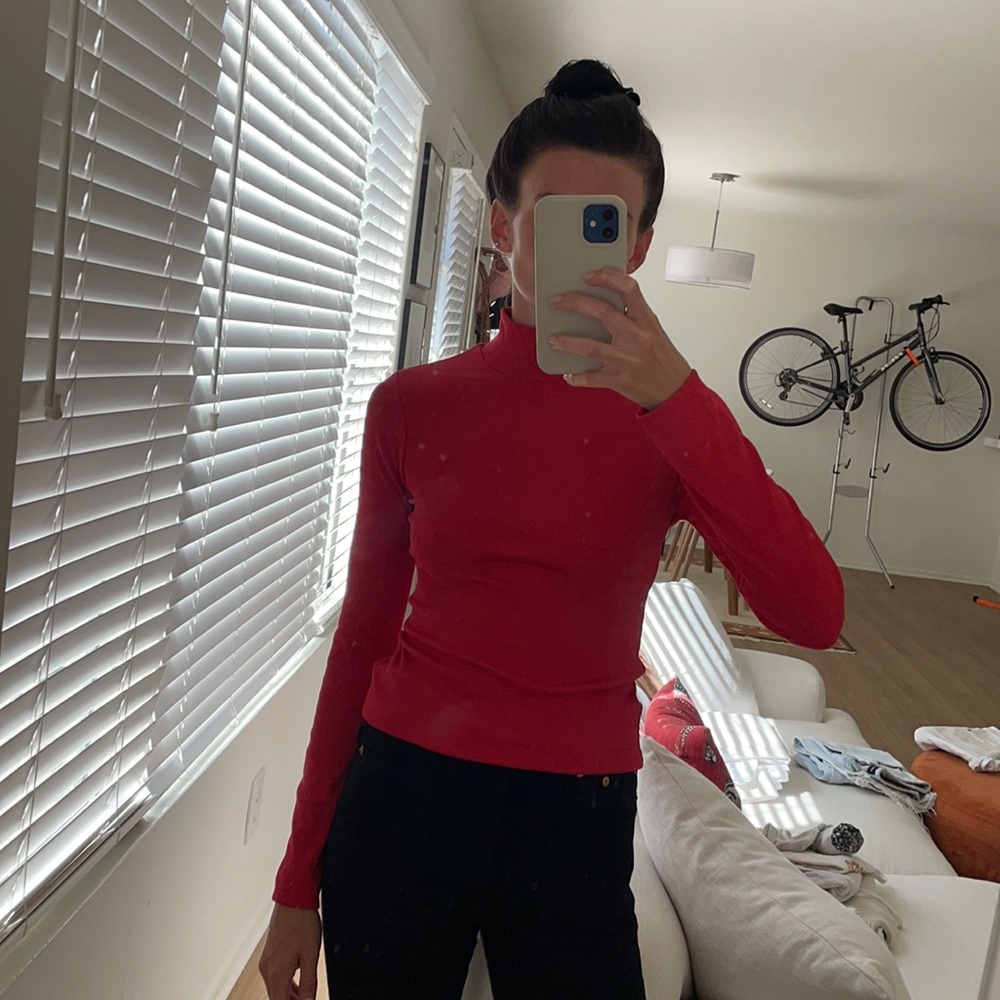 Other Stories Ribbed Mockneck Top